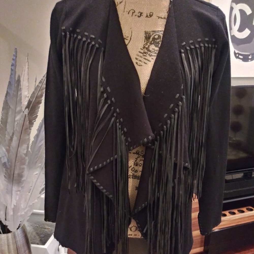 Zara Fringe Poncho